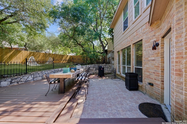 exterior space with a wooden deck