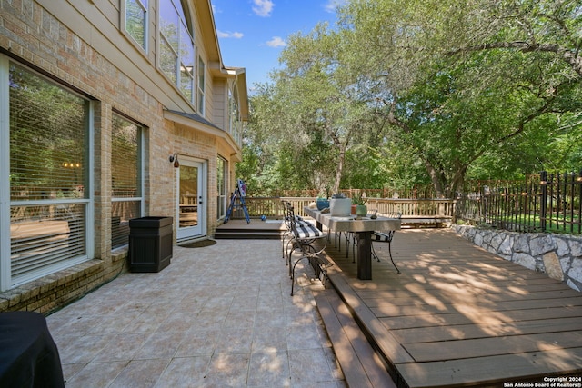 view of patio / terrace with a deck