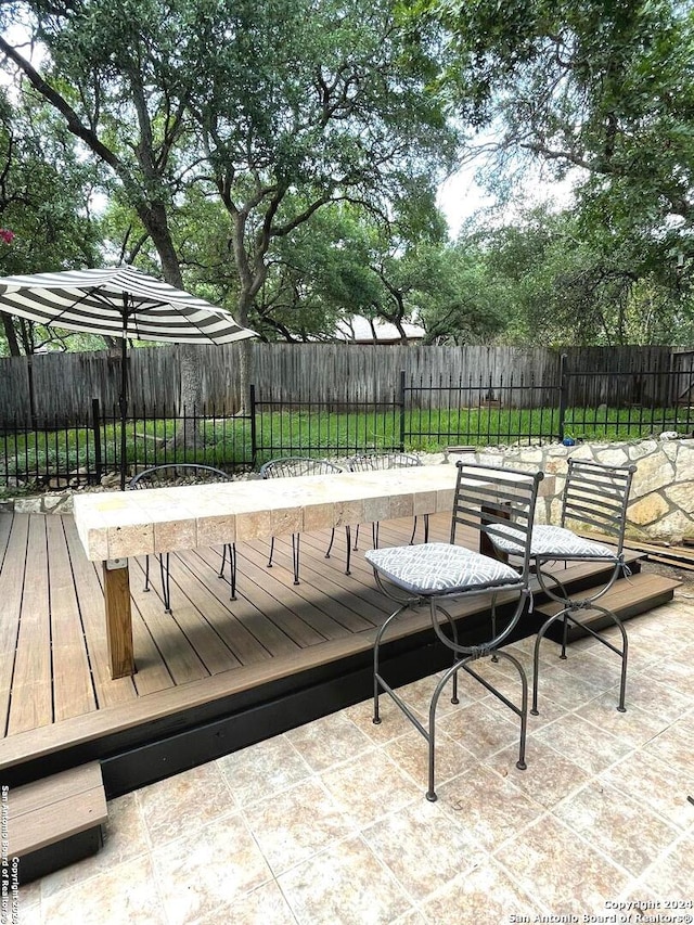 view of wooden deck