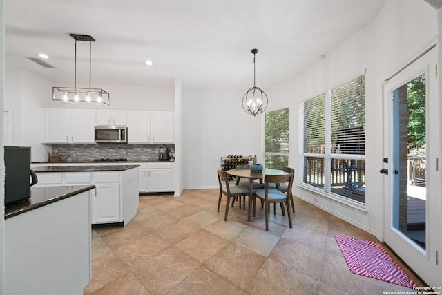 dining room with an inviting chandelier