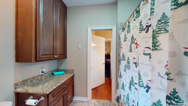 interior space featuring light stone countertops