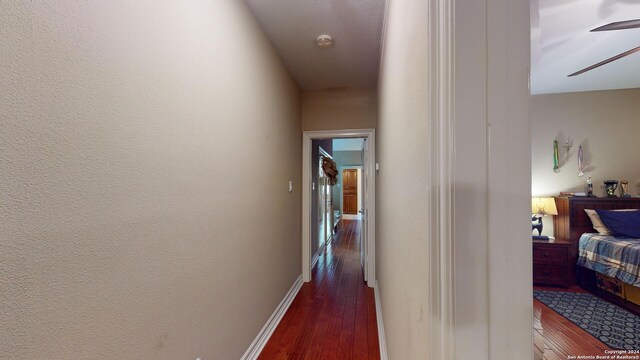 hall featuring dark hardwood / wood-style flooring