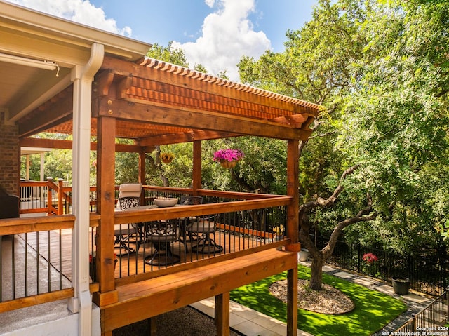 deck with a pergola