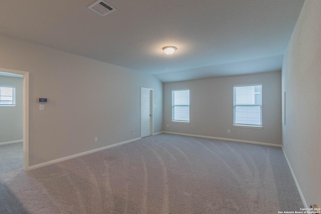 empty room featuring plenty of natural light and light carpet