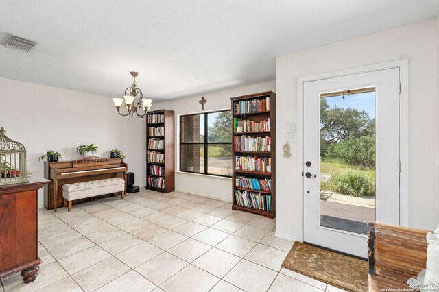 entryway featuring light tile floors