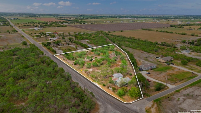 aerial view featuring a rural view