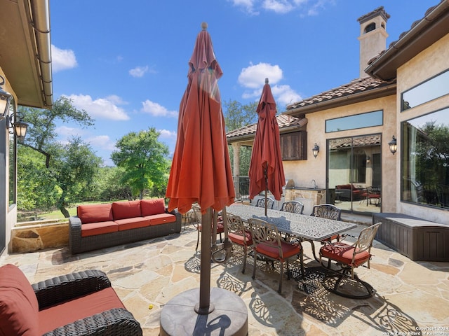 view of patio featuring outdoor lounge area