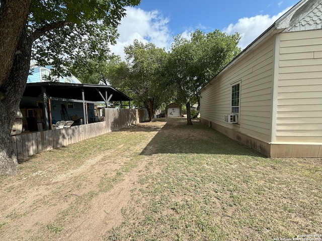 view of yard featuring cooling unit