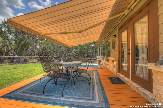 120 Sierra Way, Canyon Lake, TX 78133 - deck with a lawn