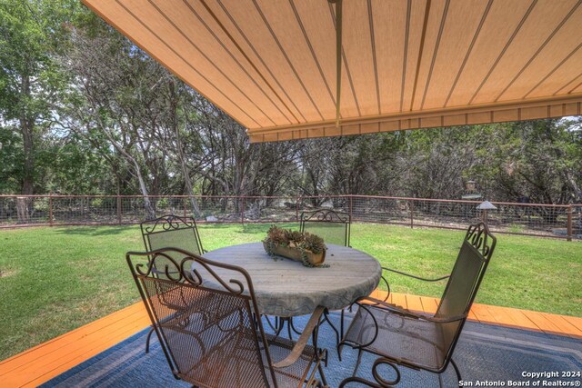 120 Sierra Way, Canyon Lake, TX 78133 - view of patio / terrace with a wooden deck