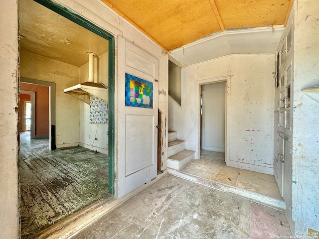 interior space with lofted ceiling