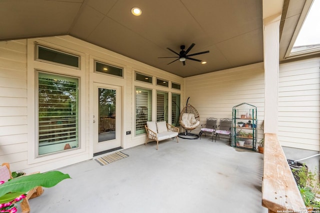 view of patio / terrace with ceiling fan