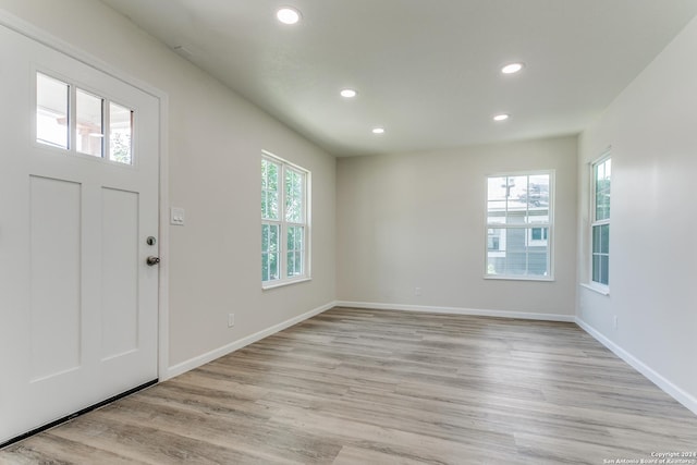 entrance foyer featuring light wood-type flooring