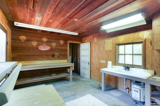 view of sauna / steam room featuring concrete flooring