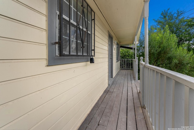 wooden deck with covered porch