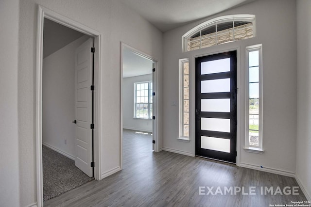 foyer with light wood-type flooring