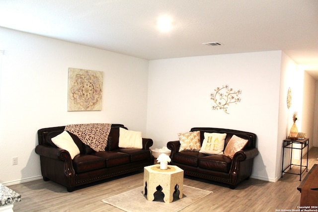 living room featuring light hardwood / wood-style flooring