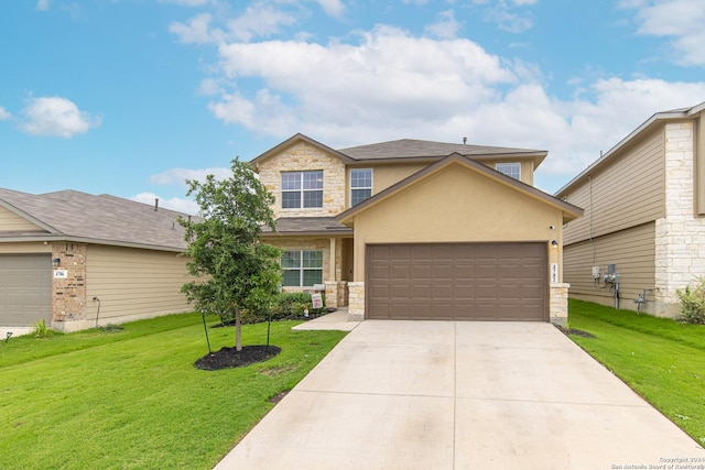 view of front of home with a front yard