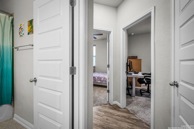 corridor featuring hardwood / wood-style flooring