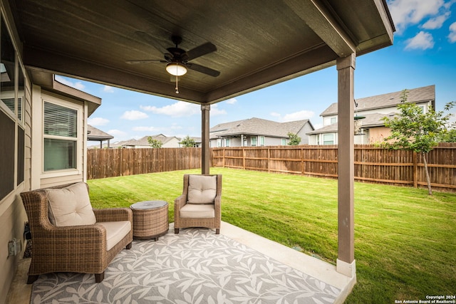 view of patio / terrace with ceiling fan