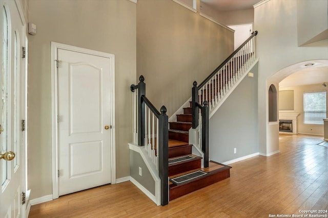 entrance foyer featuring light hardwood / wood-style floors