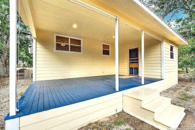 wooden deck with covered porch