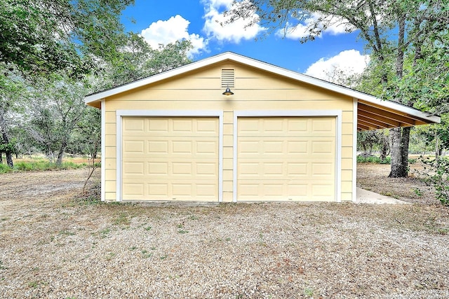 view of garage