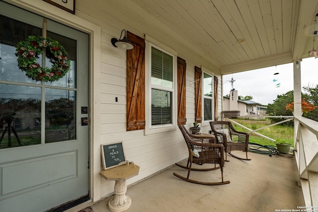 exterior space featuring a porch