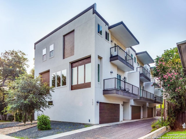 view of property featuring a garage