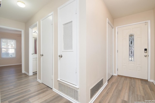 entrance foyer featuring light hardwood / wood-style floors