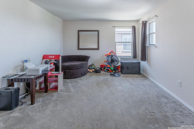 game room featuring carpet flooring