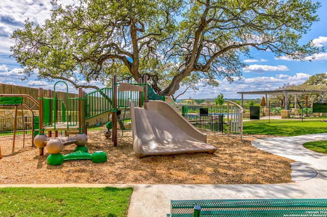 community playground with fence