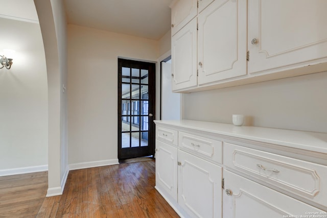 interior space with light hardwood / wood-style floors