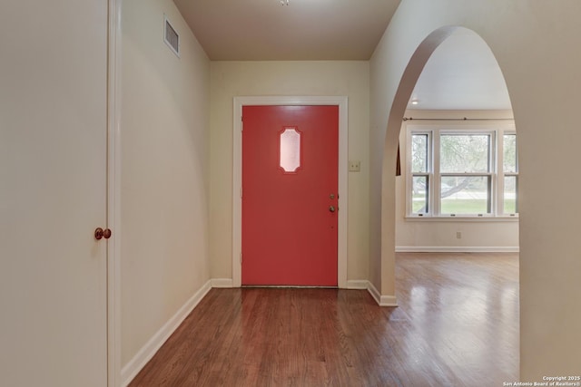 entryway featuring hardwood / wood-style floors