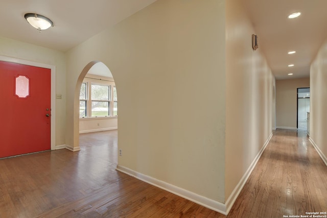 foyer with hardwood / wood-style floors