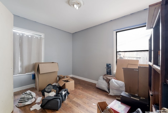 interior space with light hardwood / wood-style floors