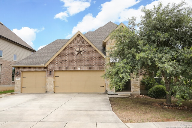 view of front of house with a garage