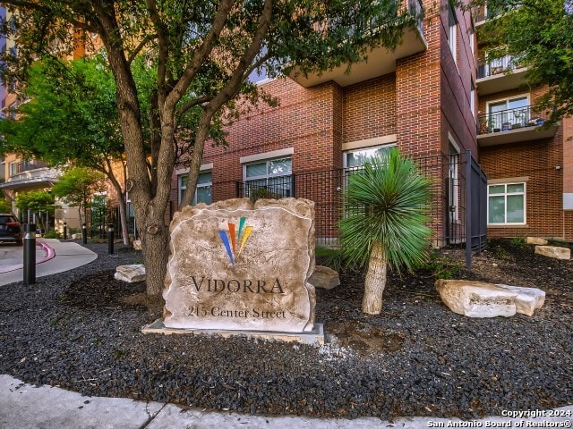 view of community sign