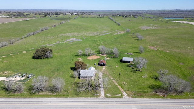 drone / aerial view with a rural view