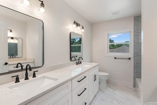 bathroom with vanity and toilet