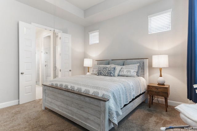 bedroom featuring carpet