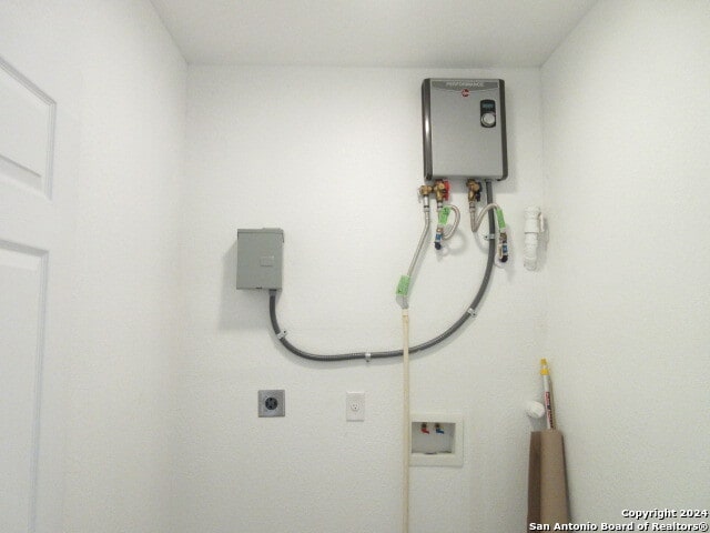 interior space with tankless water heater