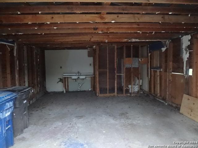 basement featuring sink