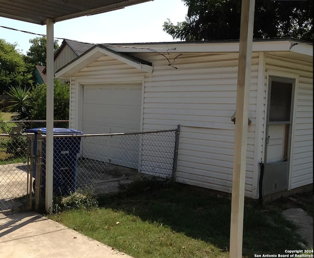 view of garage