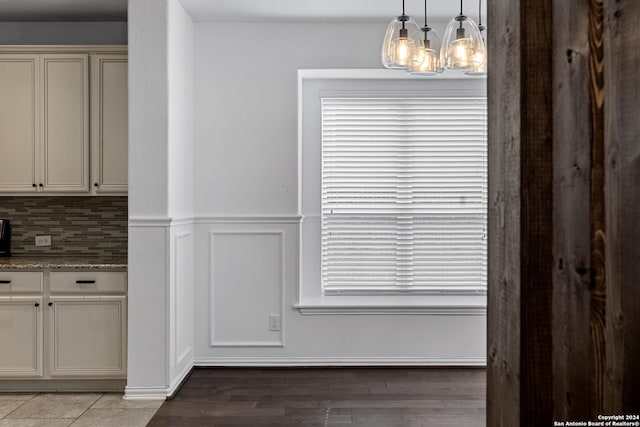 unfurnished dining area with light hardwood / wood-style floors