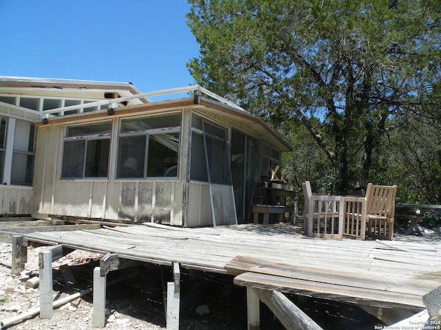 deck featuring a sunroom