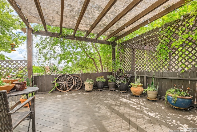 deck with a pergola