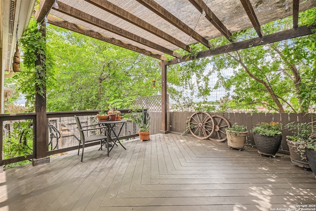 deck with a pergola