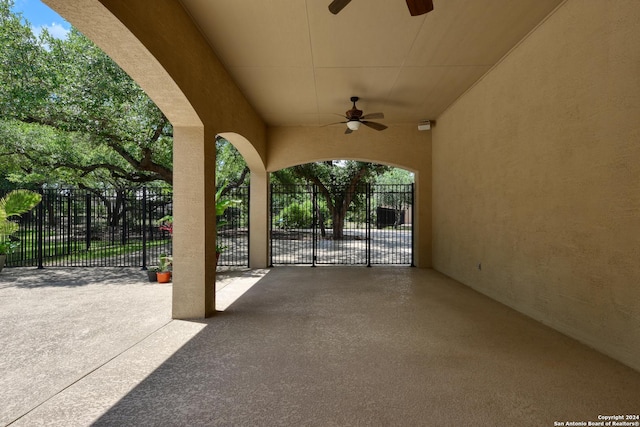 view of patio / terrace with ceiling fan