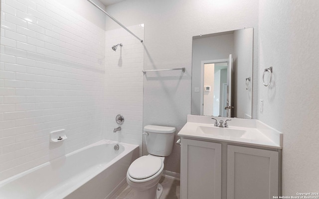 3569 Alto Stratus, New Braunfels, TX 78130 - bathroom featuring toilet, tub / shower combination, and vanity